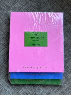 Kate Spade New York Small Gestures Stacked Notepad 3 Tiers Pink Blue Green New